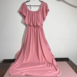 Sarin‎ Mathews Womens Off Shoulder Ruffle Party Maxi Dress Side Split Pockets XL